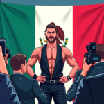 Sam Adonis Makes a Surprise Appearance at WWE Raw in Mexico City — AI-generated editorial illustration