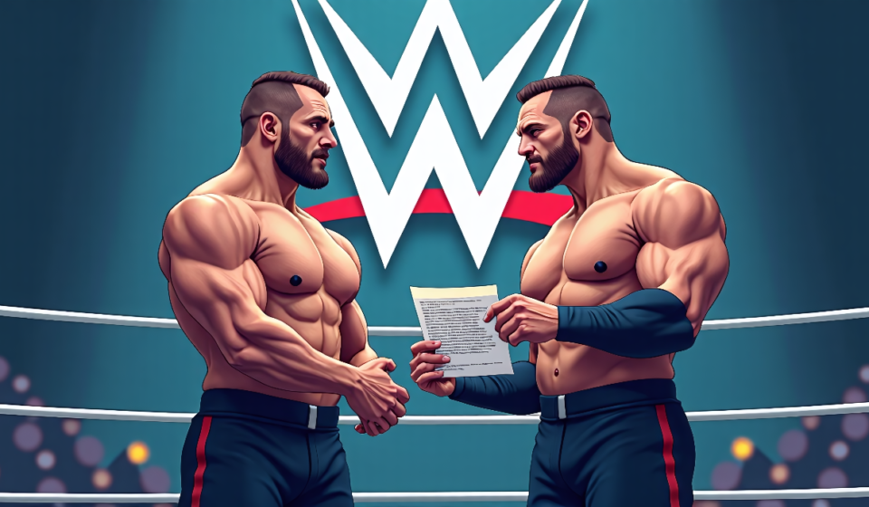 Good Brothers Claim WWE Didn’t Offer Pay‑Cut Option — AI-generated editorial illustration