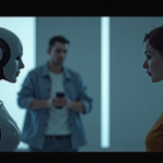 AI Actor Tilly Norwood’s Interview: A Creepy Encounter — AI-generated editorial illustration