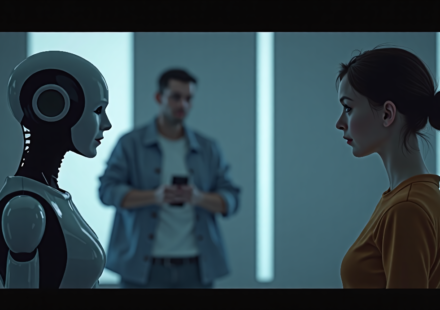 AI Actor Tilly Norwood’s Interview: A Creepy Encounter — AI-generated editorial illustration