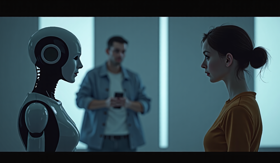 AI Actor Tilly Norwood’s Interview: A Creepy Encounter — AI-generated editorial illustration