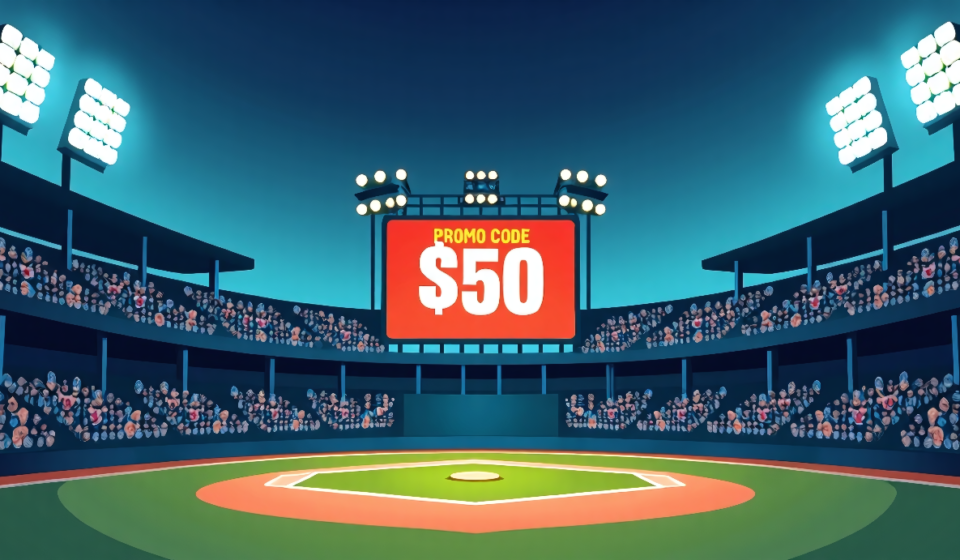 Polymarket Promo Code FOX Gives $50 for MLB Games Today — AI-generated editorial illustration