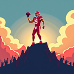 Patrick Mahomes: The Real Prince Who Climbs Mahomes Mountain — AI-generated editorial illustration