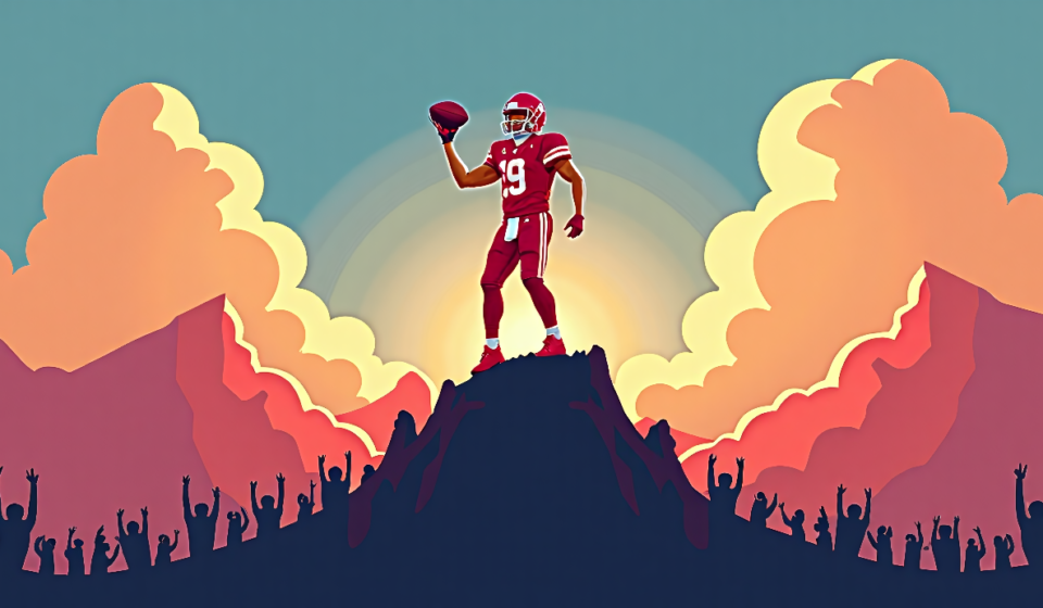 Patrick Mahomes: The Real Prince Who Climbs Mahomes Mountain — AI-generated editorial illustration