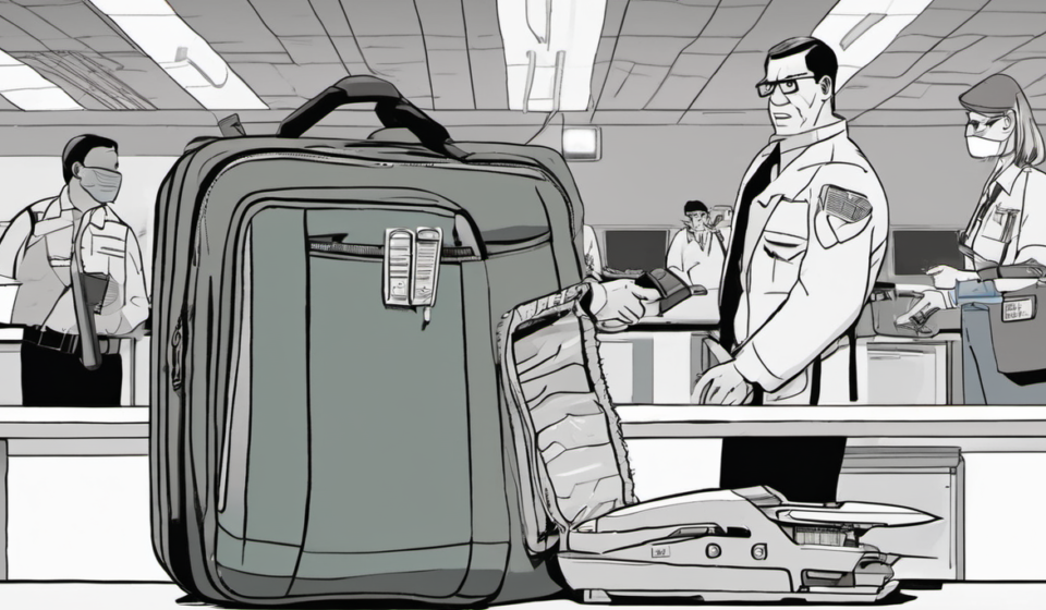 Traveler Taped Knife in Carry‑On to Avoid $100 Baggage Fee — AI-generated editorial illustration