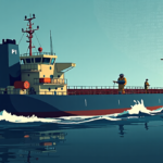 Coast Guard, FBI Board Oil Tanker to Probe Cyberattack — AI-generated editorial illustration