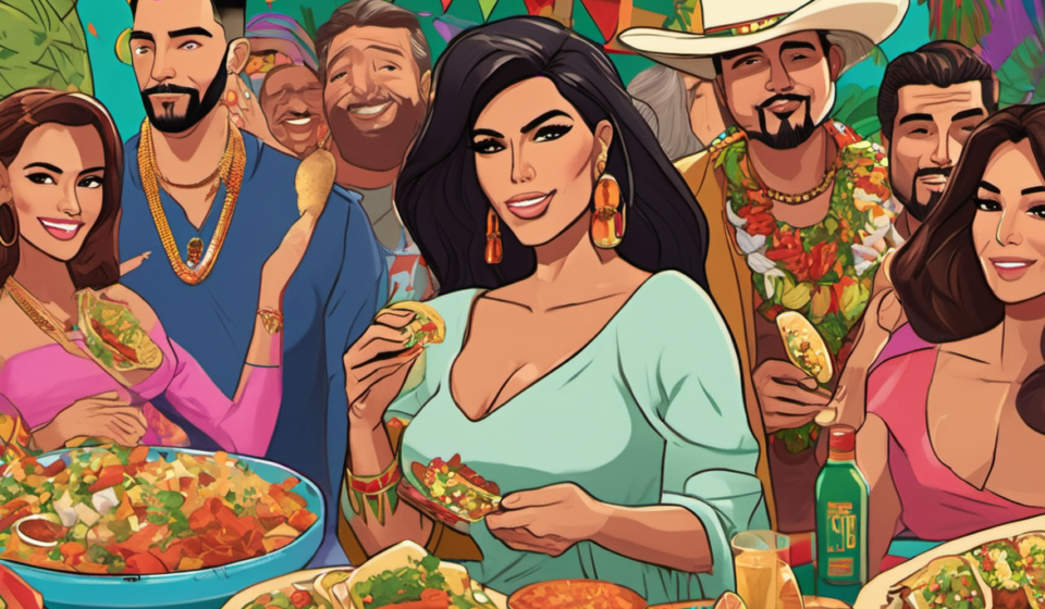 Celebrity Taco Tuesday: Kim, Maluma, Eva & More Celebrate in Flavorful Fashion — AI-generated editorial illustration