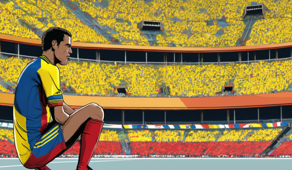 James Rodríguez Announces Retirement from Colombia After 15 Years — AI-generated editorial illustration
