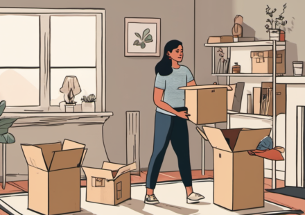 Victoria Lee Robinson Packs Up After Leaving Tom Sandoval’s Home — AI-generated editorial illustration
