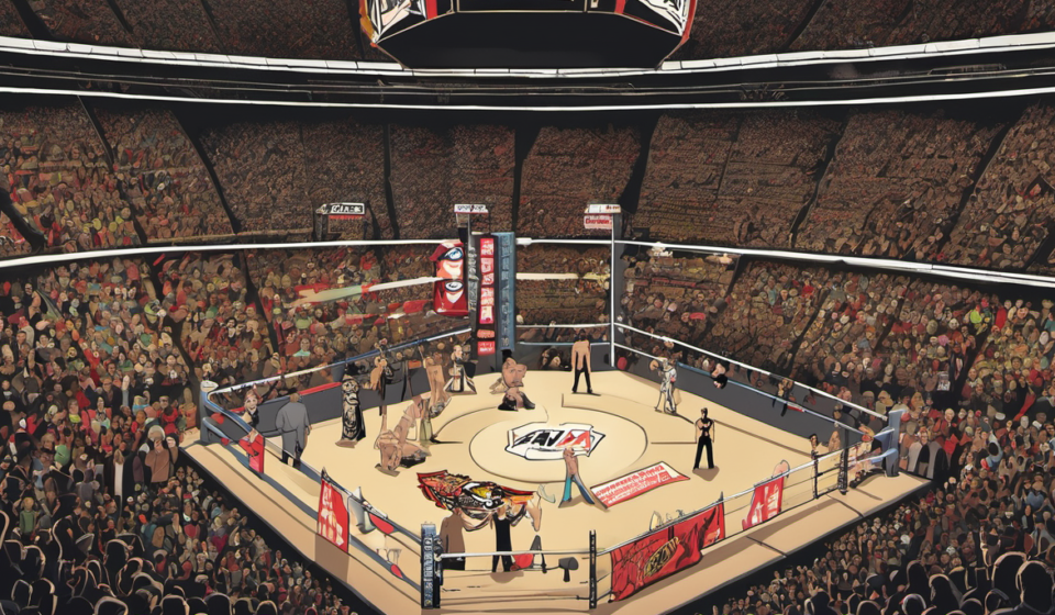 AEW All Out 2026 Sells Out Ahead of WWE‑AAA Showdown — AI-generated editorial illustration