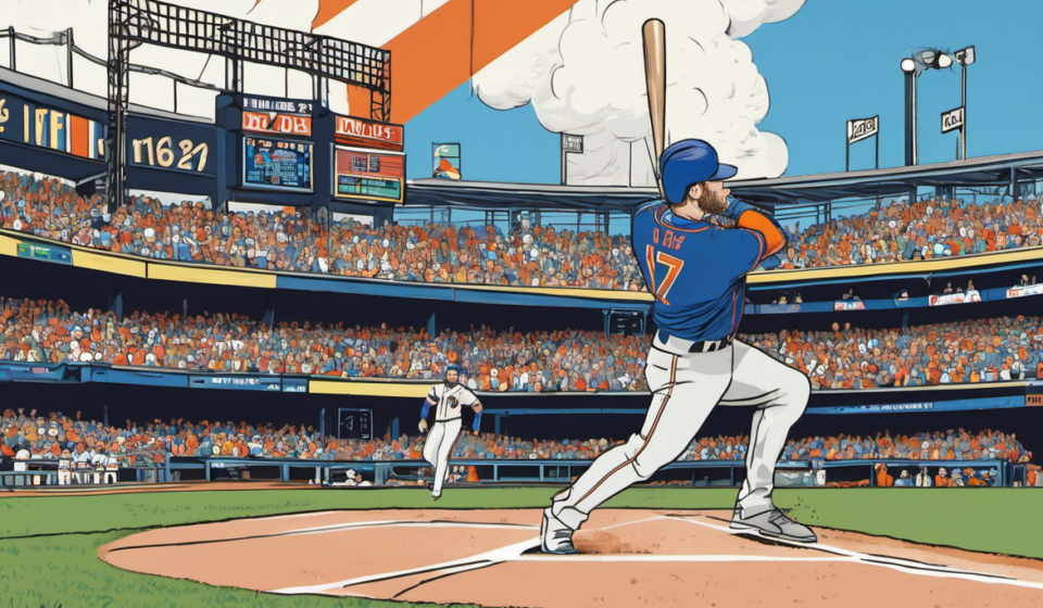 Pete Alonso Hits 300th Home Run in Ninth‑Inning Tie‑Breaker vs. Orioles — AI-generated editorial illustration