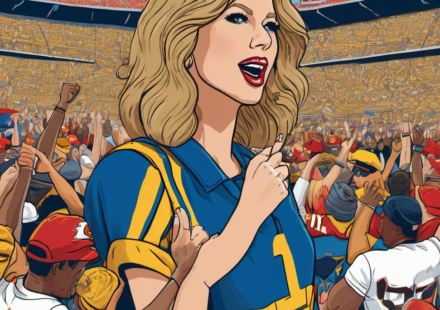 Taylor Swift Returns to Arrowhead to Cheer on Travis Kelce — AI-generated editorial illustration