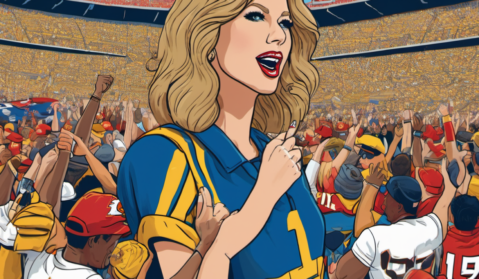 Taylor Swift Returns to Arrowhead to Cheer on Travis Kelce — AI-generated editorial illustration