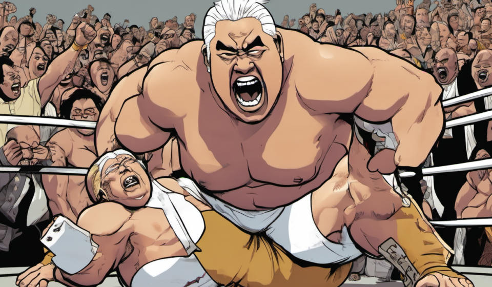 Rikishi Reveals How the Stinkface Became a WWE Classic — AI-generated editorial illustration