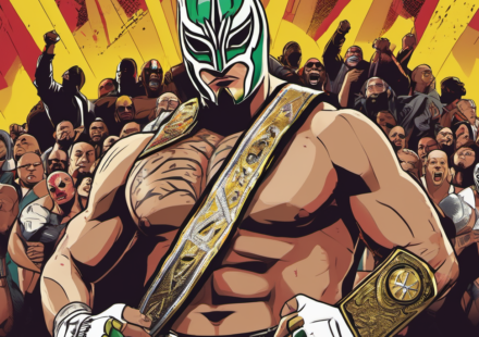 Rey Mysterio Still Seeks Another WWE World Title — AI-generated editorial illustration