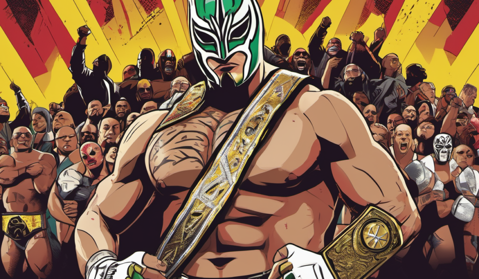 Rey Mysterio Still Seeks Another WWE World Title — AI-generated editorial illustration