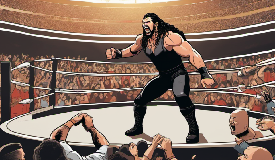 Bully Ray Declares Reigns vs. Penta Surpassed WrestleMania — AI-generated editorial illustration
