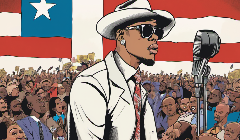 Chris Brown Calls Out Texas Rep. Venton Jones Over Apology — AI-generated editorial illustration