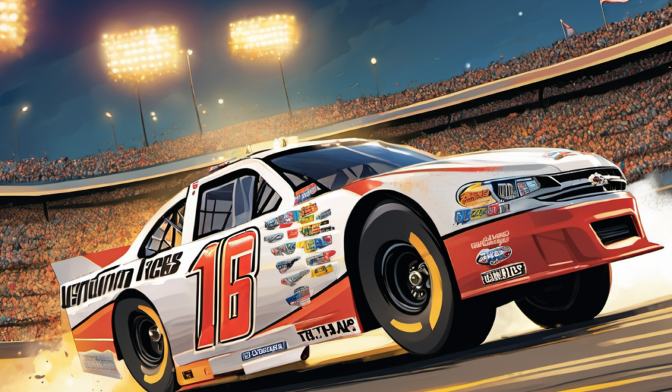Kyle Larson Favored to Win Bristol Night Race as Chase Battle Intensifies — AI-generated editorial illustration