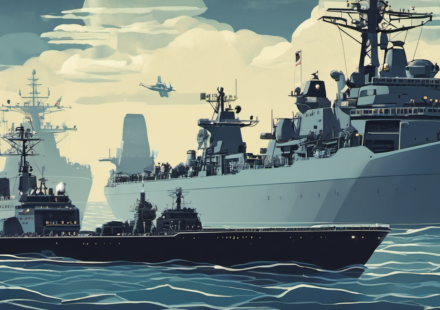 AI Tools Aid Adversaries in Targeting U.S. Naval Forces — AI-generated editorial illustration