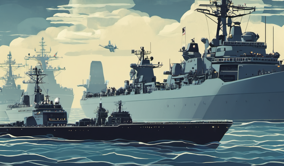 AI Tools Aid Adversaries in Targeting U.S. Naval Forces — AI-generated editorial illustration