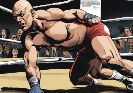 Ricky Saints Confesses His Wrestling Weakness — AI-generated editorial illustration