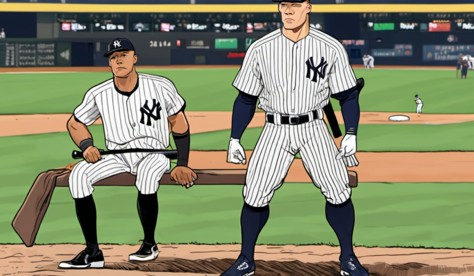 Aaron Judge Leaves Early vs. Twins Due to Lower Leg Tightness — AI-generated editorial illustration