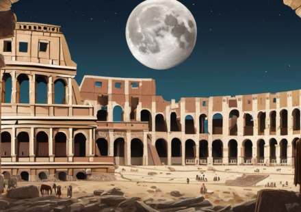 NASA Finds Moon Crater Larger Than the Roman Colosseum — AI-generated editorial illustration