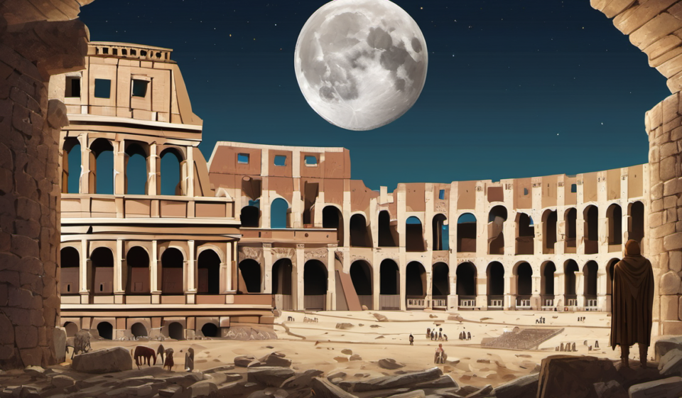 NASA Finds Moon Crater Larger Than the Roman Colosseum — AI-generated editorial illustration