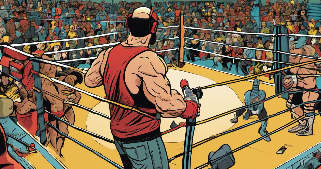 Inside the Lens: Austin Cowen’s Nine Years Shaping EMERGE Wrestling — AI-generated editorial illustration