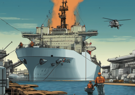 Coast Guard, FBI Board Oil Tanker Amid Iran Cyber‑Hack Claims — AI-generated editorial illustration