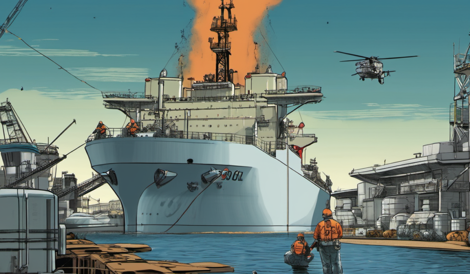 Coast Guard, FBI Board Oil Tanker Amid Iran Cyber‑Hack Claims — AI-generated editorial illustration