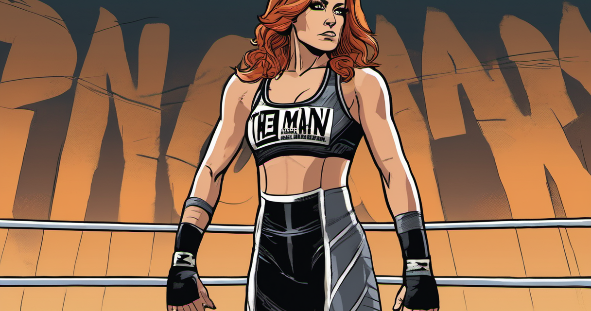 Becky Lynch Reveals Why She Calls Herself “The Man” — AI-generated editorial illustration