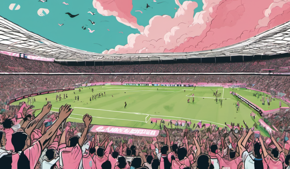 Messi Nets 100th Inter Miami Goal as Cazadores Fall 2-0 in Campeones Cup — AI-generated editorial illustration