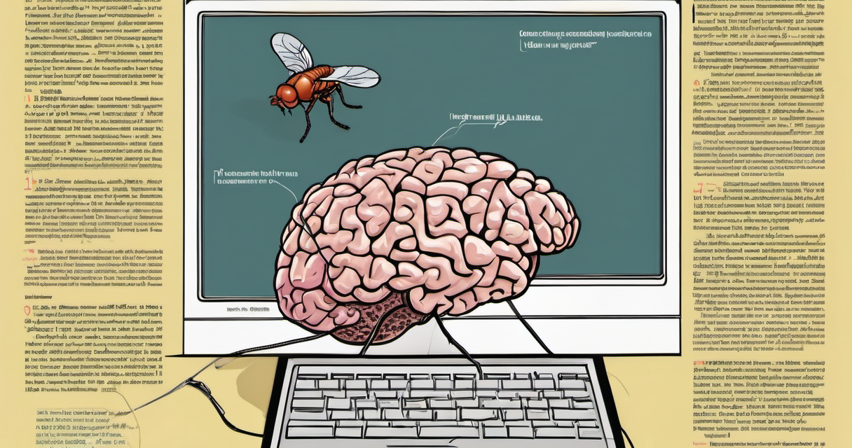 How a Fruit Fly Brain Became a Creative Partner for Wired — AI-generated editorial illustration