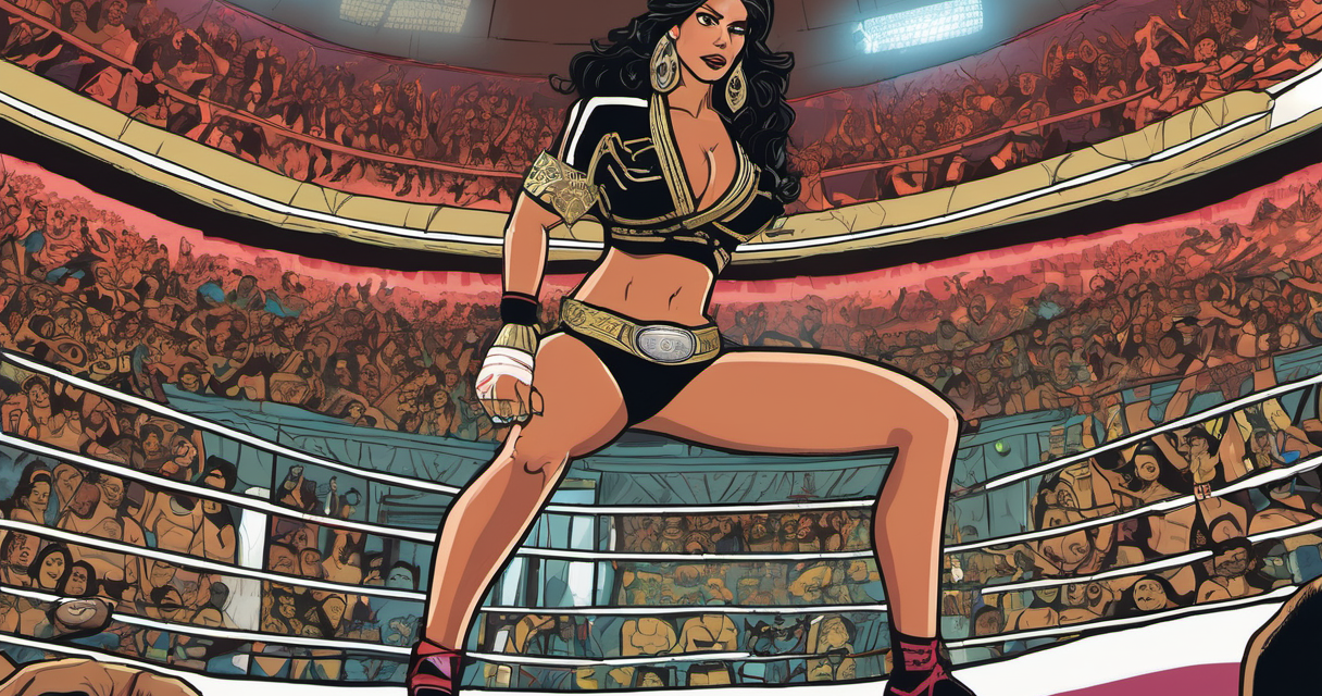 Thunder Rosa Defends Mexican National Women’s Title at CMLL Tarde Mexicana — AI-generated editorial illustration