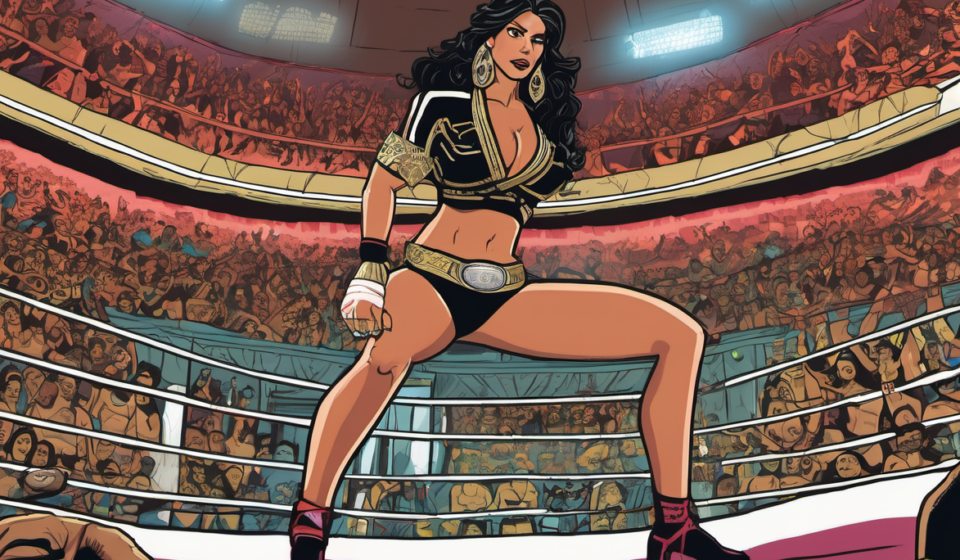 Thunder Rosa Defends Mexican National Women’s Title at CMLL Tarde Mexicana — AI-generated editorial illustration