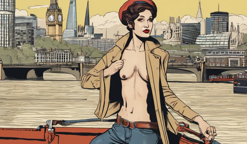 Charli XCX Strips Down for Playboy on the Thames — AI-generated editorial illustration