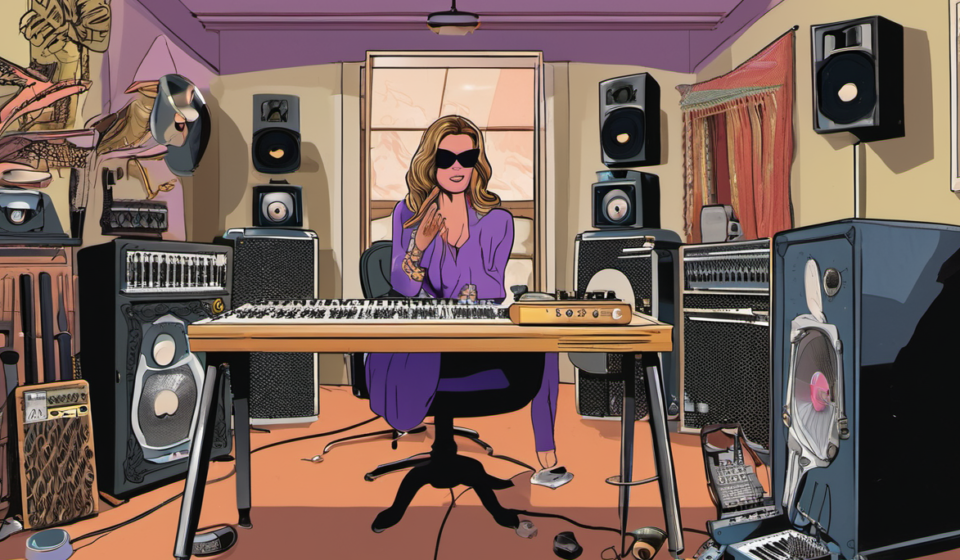 Carmen Electra Returns to Studio, Reviving Her Music Career — AI-generated editorial illustration