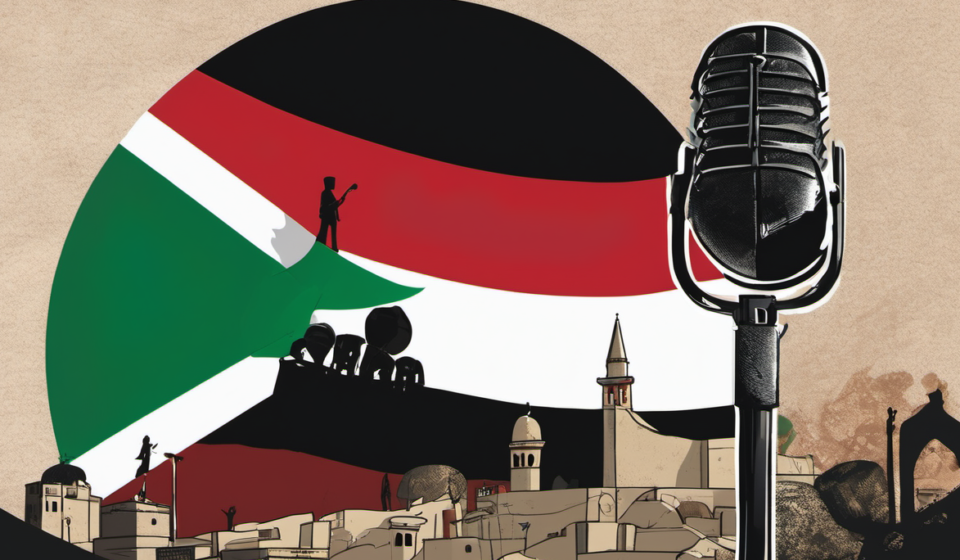 Macklemore Donates $1 Million from Ed Sheeran Tour to Palestinian Relief — AI-generated editorial illustration