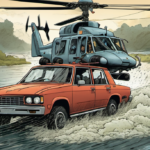Arizona Sheriff’s Helicopter Saves Two Elderly Drivers from Flooded Car — AI-generated editorial illustration