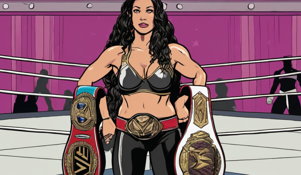 Sirena Veil Claims NWA Women’s TV Title on Powerrr — AI-generated editorial illustration