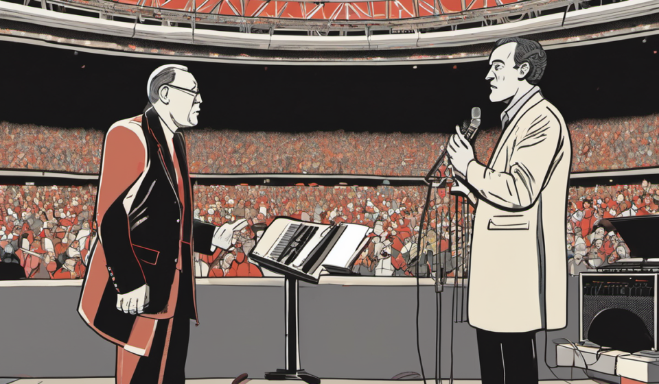 Barstool’s Dave Portnoy Defends Robert Kraft, Calls Macklemore an Antisemite — AI-generated editorial illustration