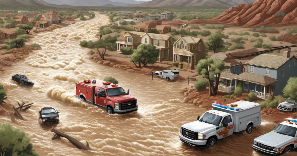 Flash Floods Slam Southwest U.S. – Torrential Rain Causes Widespread Chaos — AI-generated editorial illustration
