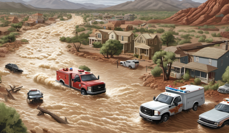 Flash Floods Slam Southwest U.S. – Torrential Rain Causes Widespread Chaos — AI-generated editorial illustration