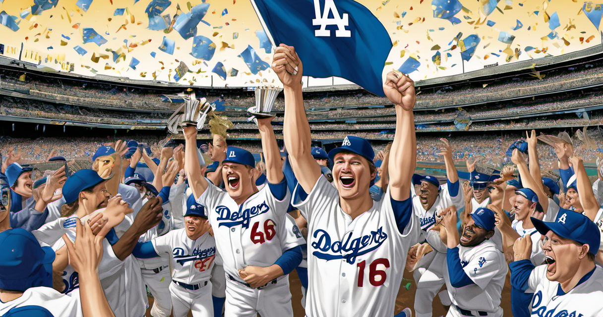 Dodgers Secure Fifth Straight NL West Title, 13th in 14 Years — AI-generated editorial illustration