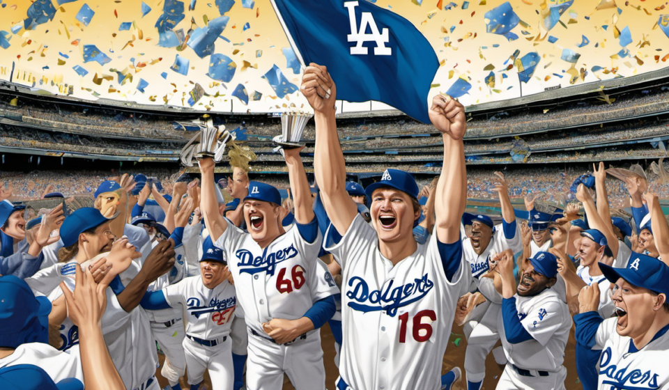 Dodgers Secure Fifth Straight NL West Title, 13th in 14 Years — AI-generated editorial illustration