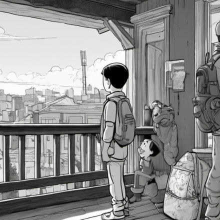 A Kid’s Run‑Away Attempt Highlights the Reality of the World — AI-generated editorial illustration
