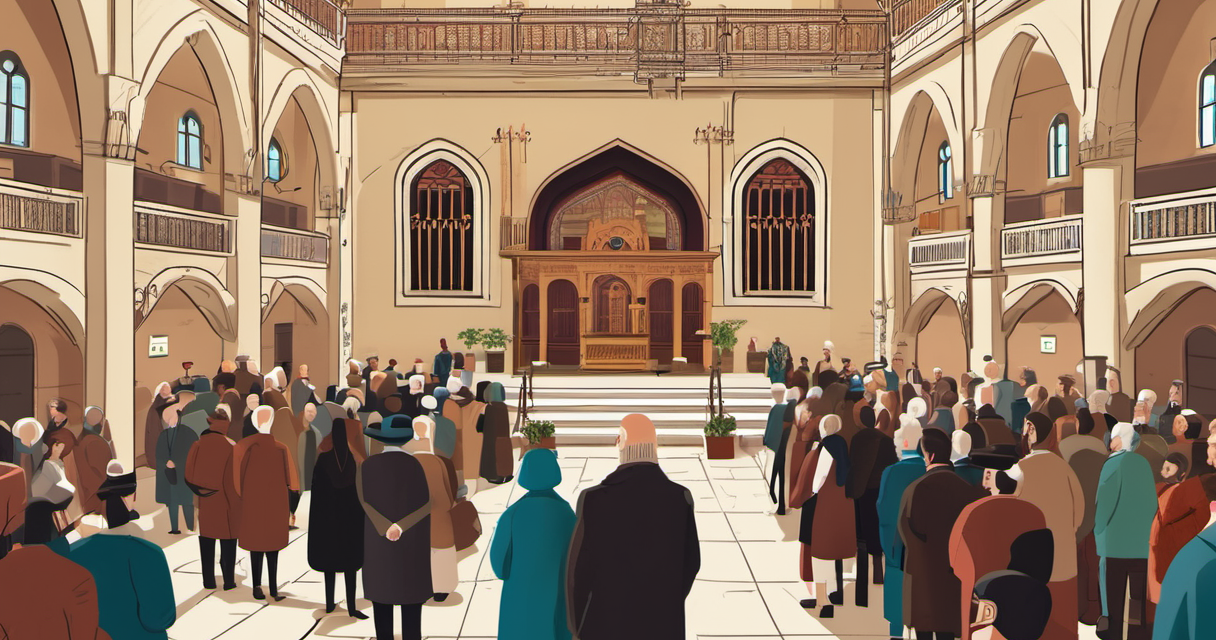 Michigan Synagogue Reopens Six Months After Terrorist Attack — AI-generated editorial illustration