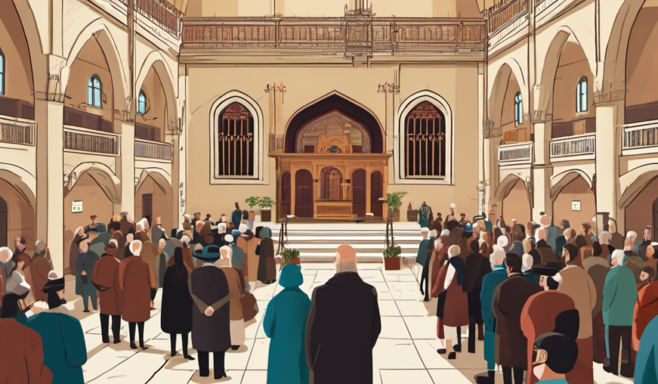 Michigan Synagogue Reopens Six Months After Terrorist Attack — AI-generated editorial illustration